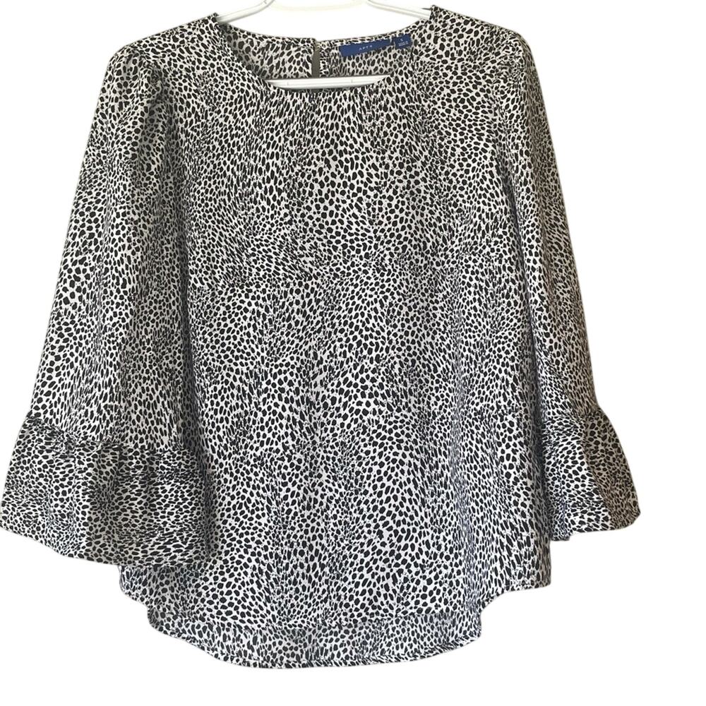 Apt. 9 Black and White Boho Sleeve Blouse Size S